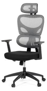 Kancelárska ergonomická stolička GRANT — sieť, látka, čierna / sivá
