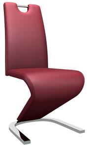 Jedálenské stoličky, cikcakový tvar 4 ks, červené, umelá koža