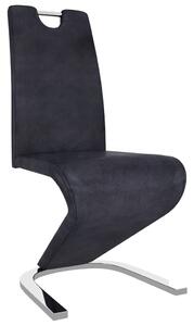Jedálenské stoličky, cikcakový tvar 6 ks, sivé, umelý semiš