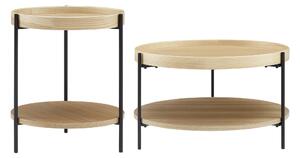 SADA KONFERENČNÝCH STOLÍKOV, farba duba, drevo, kompozitné drevo, 44-69/44-69/49-39 cm Livetastic - Stolíky do obývačky, Online Only