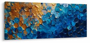 Obraz - Modrozlatá maľba (120x50 cm)