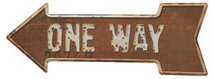 Ceduľa One Way 46x16 cm Plechová tabuľa