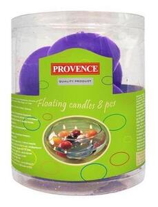 Provence Neparfumovaná plávajúca sviečka PROVENCE 8ks fialová