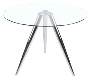 JEDÁLENSKÝ STÔL, číra, chrómová, 100/100/75 cm MID.YOU - Stoly, Online Only