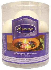 Provence Neparfumovaná plávajúca sviečka PROVENCE 8ks biela