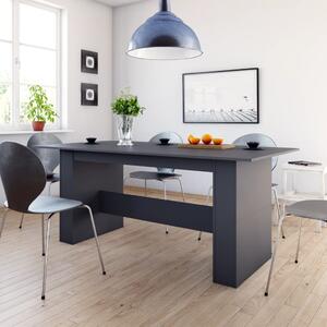 Jedálenský stôl lesklý sivý 180x90x76 cm drevotrieska