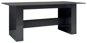 Jedálenský stôl lesklý sivý 180x90x76 cm drevotrieska