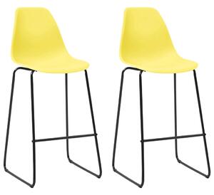 Barové stoličky 2 ks, žlté, plast