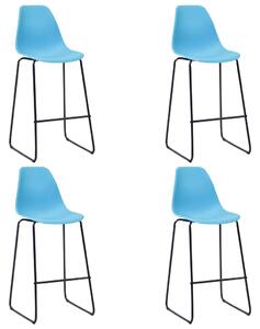 Barové stoličky 4 ks, modré, plast