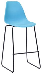 Barové stoličky 6 ks, modré, plast