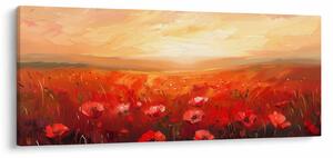 Obraz - Pole vlčích makov (120x50 cm)