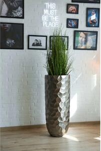 Luxusný kvetináč AMOLAR, sklolaminát, horný priemer 41 cm x výška 95 cm, strieborný