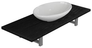 Dvojdielna sada kúpeľňového nábytku čierna keramická