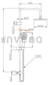 Invena Esla, sprchový stĺp s termostatickou batériou, chróm, INV-AU-94-D01-C