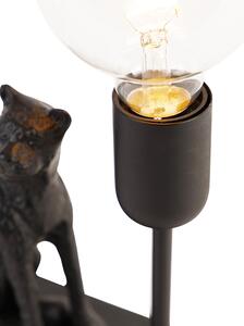 Vintage stolová lampa čierna - leopard