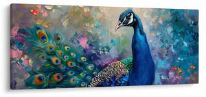 Obraz - Maľba páva (120x50 cm)