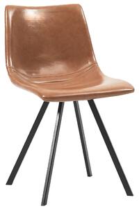 Jedálenské stoličky 2 ks, koňaková farba, umelá koža