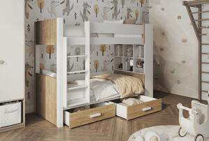 Detská poschodová posteľ GASPAR | 80 x 180 cm Prevedenie: Morenie - Farba