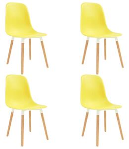 Jedálenské stoličky 4 ks, žlté, plast