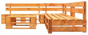 4-dielna záhradná sedacia súprava z paliet, drevo, medovo hnedá