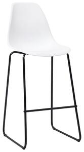 Barové stoličky 6 ks, biele, plast