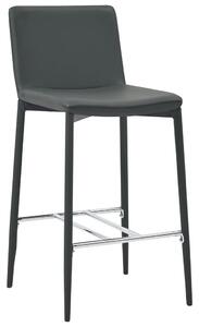 Barové stoličky 4 ks, sivé, umelá koža