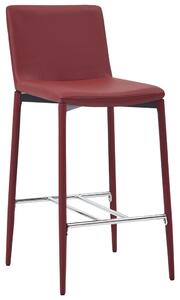 Barové stoličky 4 ks, vínovo červené, umelá koža