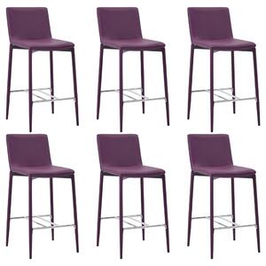 Barové stoličky 6 ks, fialové, umelá koža