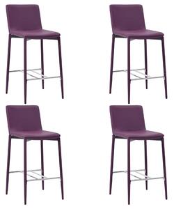 Barové stoličky 4 ks, fialové, umelá koža