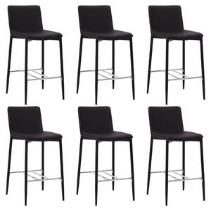 Barové stoličky 6 ks, hnedé, umelá koža