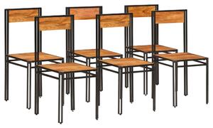 Jedálenské stoličky 6 ks masívne akáciové drevo a sheeshamový povrch