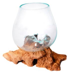 VÁZA, drevo, sklo, 15 cm Ambia Home - Vázy
