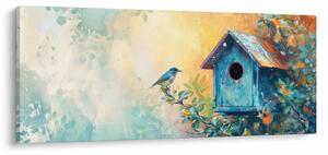 Obraz - Vtáčia búdka, akvarel (120x50 cm)