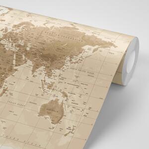 Samolepiaca tapeta nádherná vintage mapa sveta