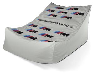 Sablio Sedací vak Lounge MPERFORMANCE biely vzor - 80 x 95 x 50 cm