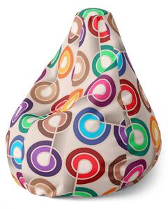 Sablio Sedací vak Pear Farebné špirály - 70 x 95 x 15 cm