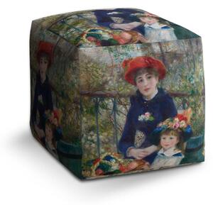 Sablio Taburet Cube Dve sestry (Na terase) - Pierre-Auguste Renoir - 40x40x40 cm