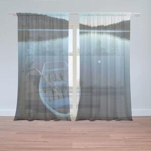 Sablio Záclony Loďka na jazere: 2ks 150x250cm