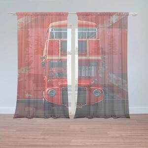 Sablio Záclony Červený poschodový autobus Vlajka: 2ks 150x250cm