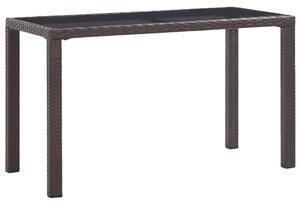 Záhradný stôl hnedý 123x60x74 cm polyratanový