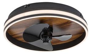 RABALUX 71016 Faustine stropné svietidlo s ventilátorom LED D470mm 30W/1000lm 3000-6500K čierna, biela, imitácia dreva, diaľkový ovládač