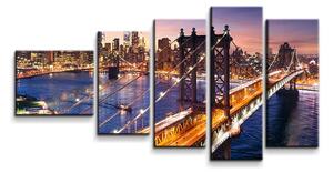 Sablio Obraz - 5-dílný Most v New Yorku - 100x60 cm