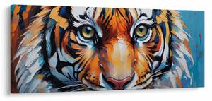 Obraz - Pohľad tigra, maľba (120x50 cm)
