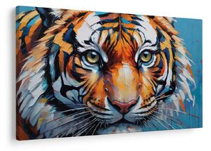 Obraz - Pohľad tigra, maľba (90x60 cm)
