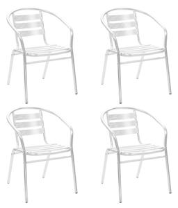 Stohovateľné vonkajšie stoličky 4 ks, hliník