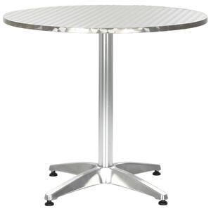 Záhradný stôl, strieborný 80x70 cm, hliník