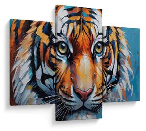 Obraz - Pohľad tigra, maľba (90x60 cm)