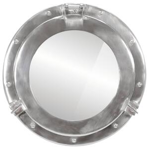 Priezorové zrkadlo nástenné Ø38 cm hliník a sklo