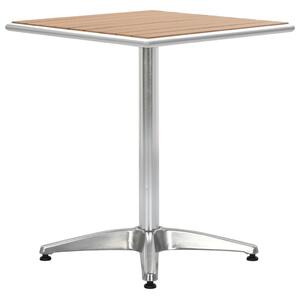 Záhradný stôl, strieborný 60x60x70 cm, hliník a WPC