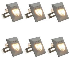Vonkajšie nástenné LED svetlá 6 ks, 5 W, strieborné, štvorcové